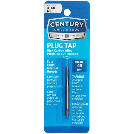 Century Drill & Tool Century Drill & Tool 4-40 Carbon Steel National Coarse Tap-Plug 95002
